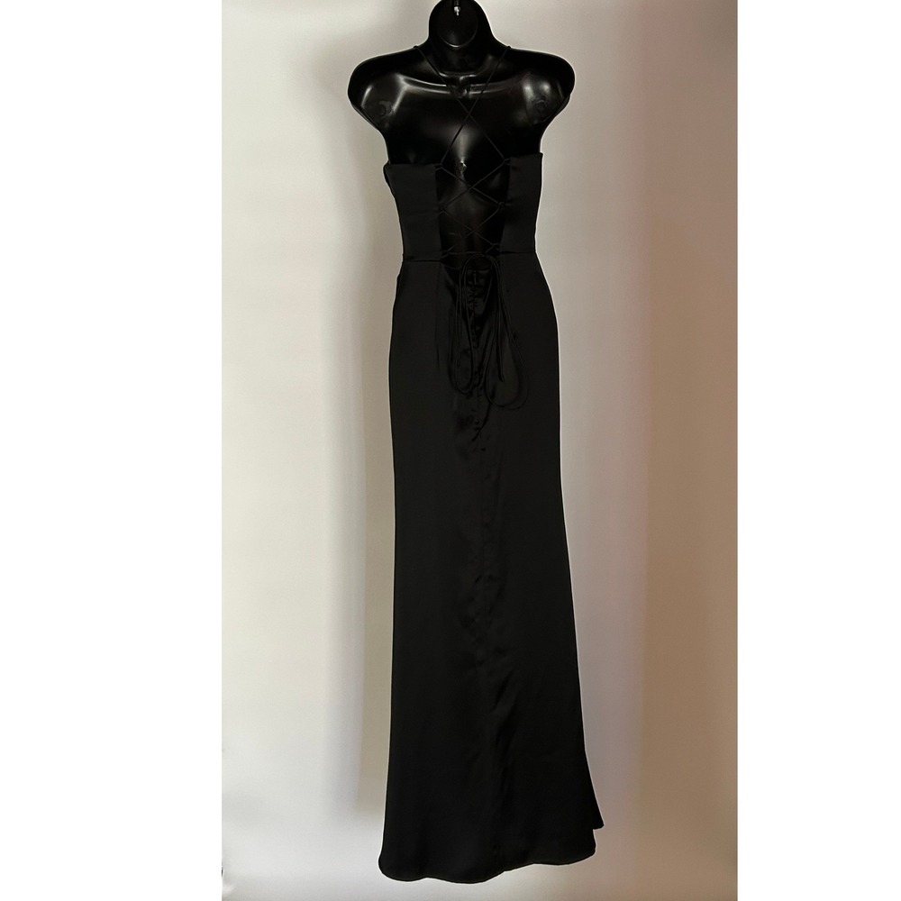 GB Black Corset Strappy Ruched Long Gown Dress Prom Homecoming Junior‎ Size 3 - Picture 4 of 16